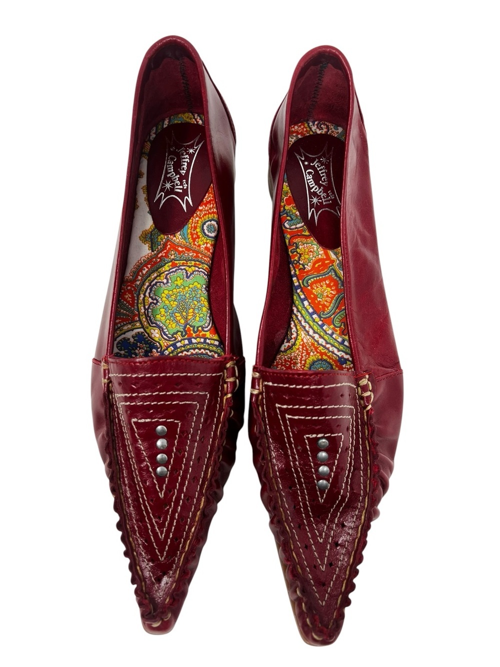 Jeffrey Campbell Red Leather Moccasin Flats - Picture 4 of 9
